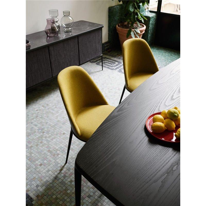 Contemporary Dining Chair mit Sitz und Rückenlehne aus Leder im Zustand „Starke Gebrauchsspuren“ im Angebot in NEW YORK, NY