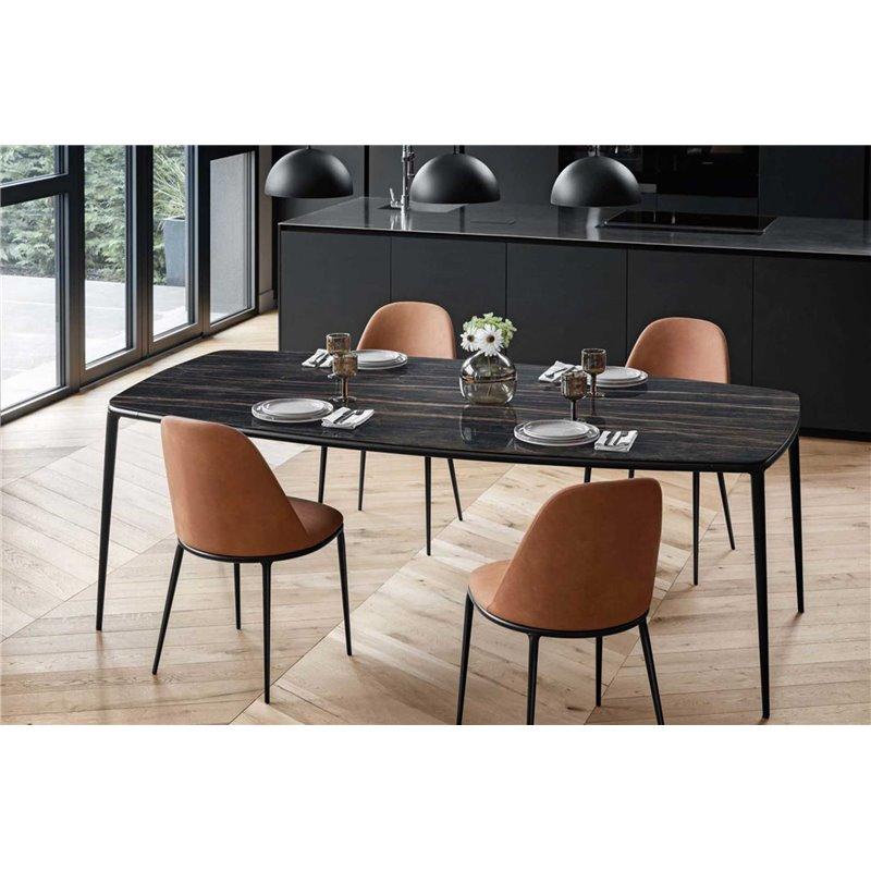 Contemporary Dining Chair mit Sitz und Rückenlehne aus Leder (21. Jahrhundert und zeitgenössisch) im Angebot