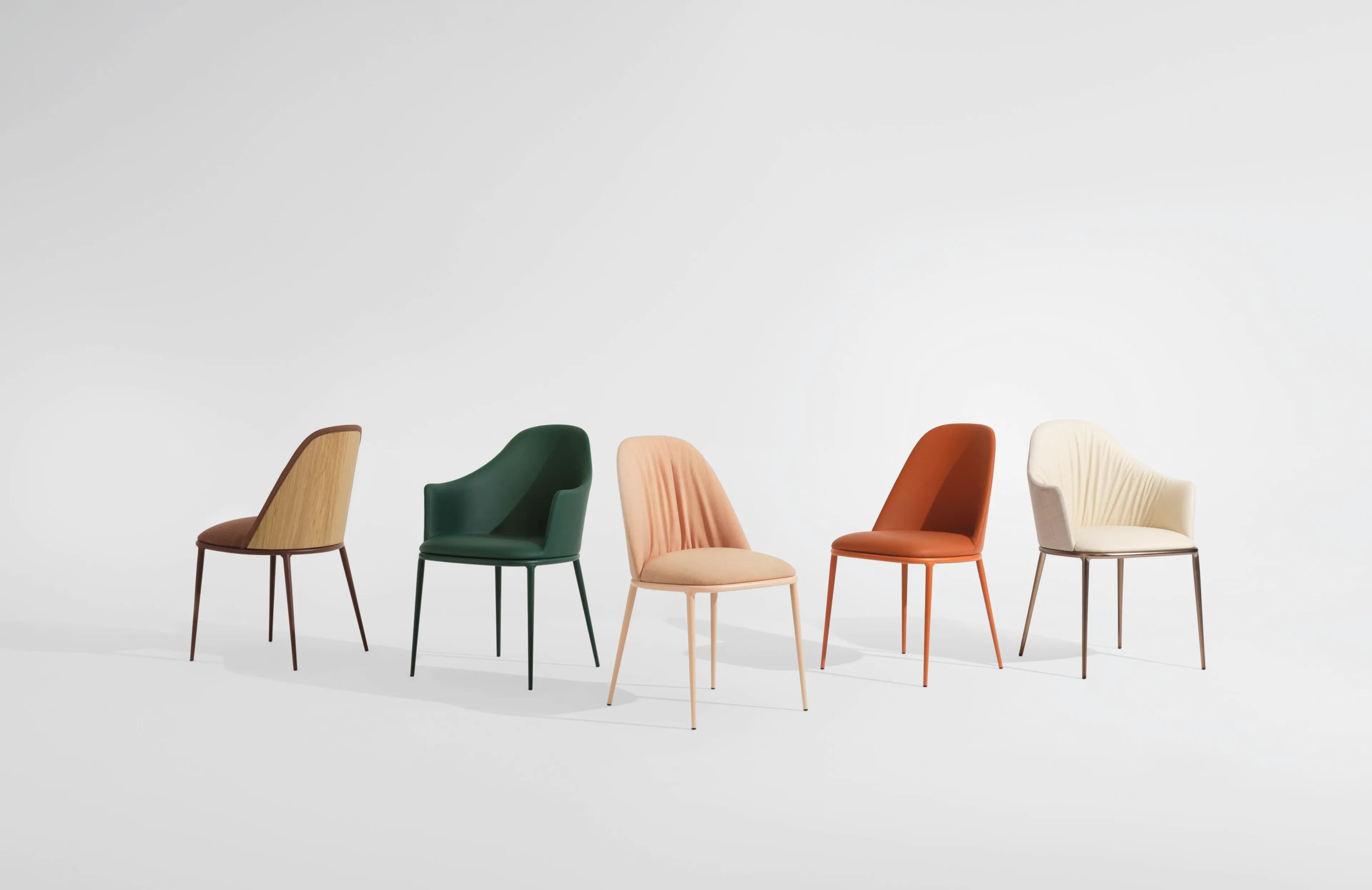 Contemporary Dining Chair mit Sitz und Rückenlehne aus Leder im Angebot 1