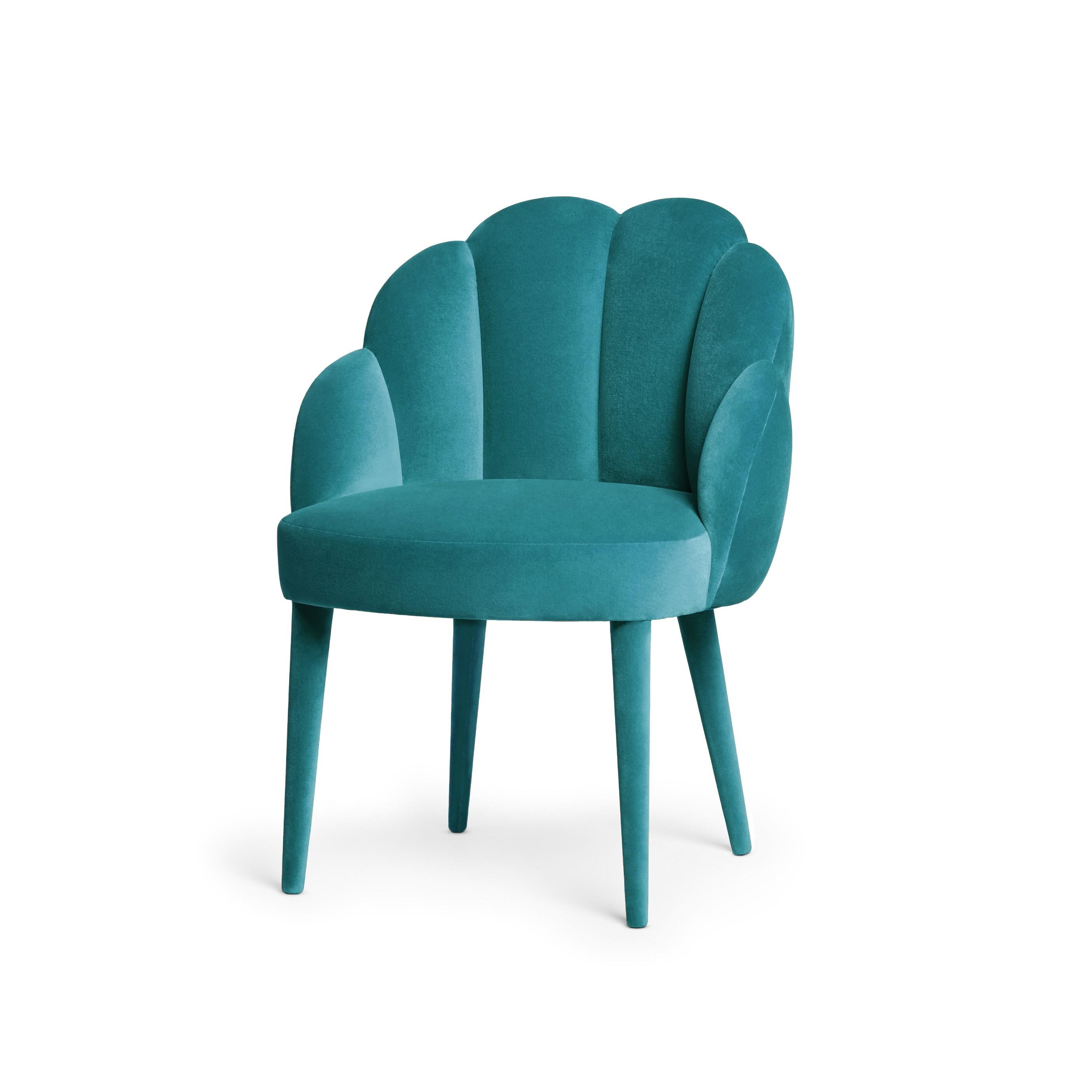Contemporary Dining Chair Offered in Velvet For Sale 5