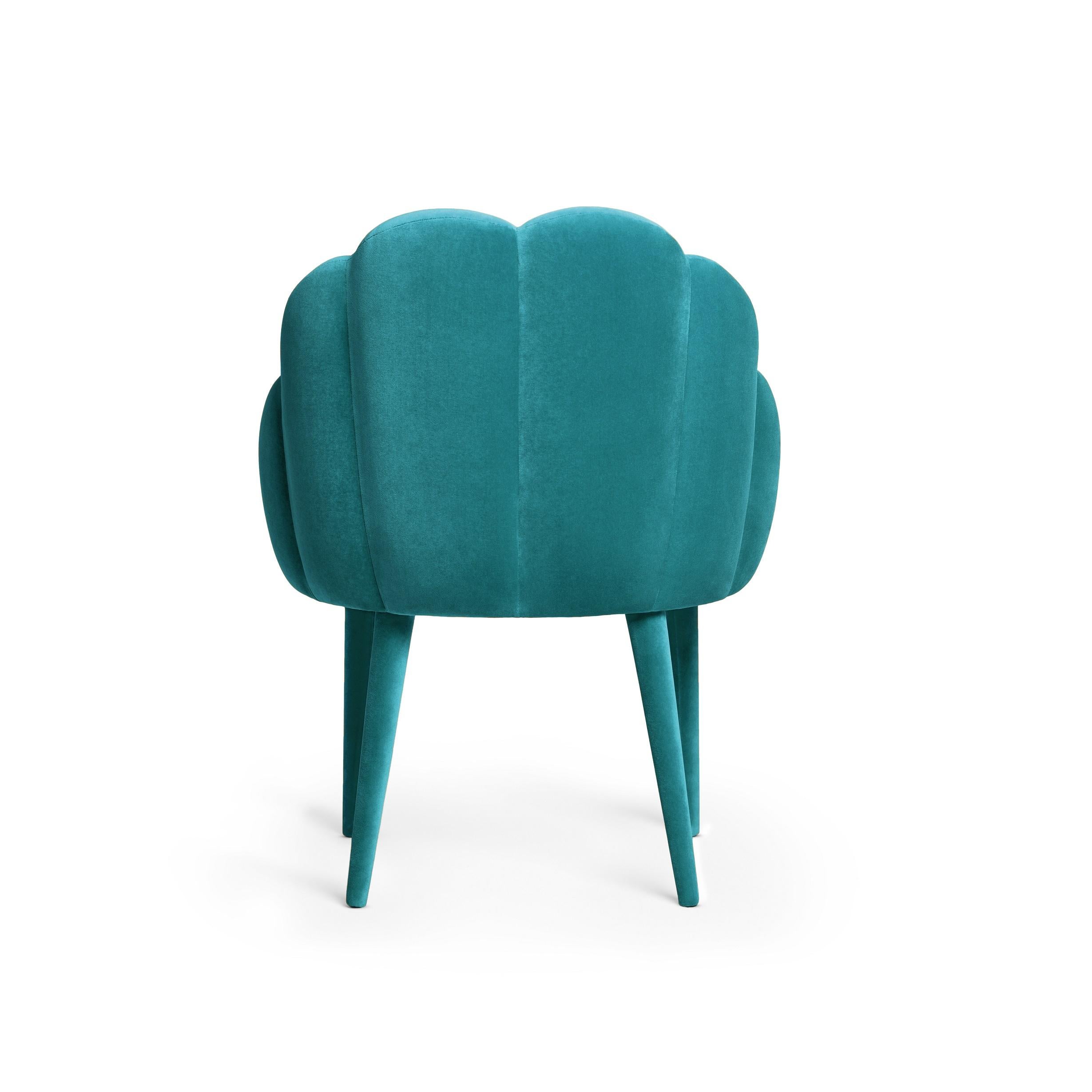 Contemporary Dining Chair Offered in Velvet For Sale 5