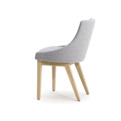 Red Velvet Modern Dining Chair with Solid Wood Frame, Italian Design