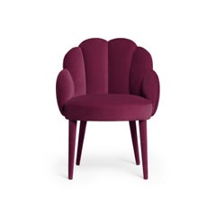 Contemporary Velvet Dining Chair by Munna Design Studio, Customizable