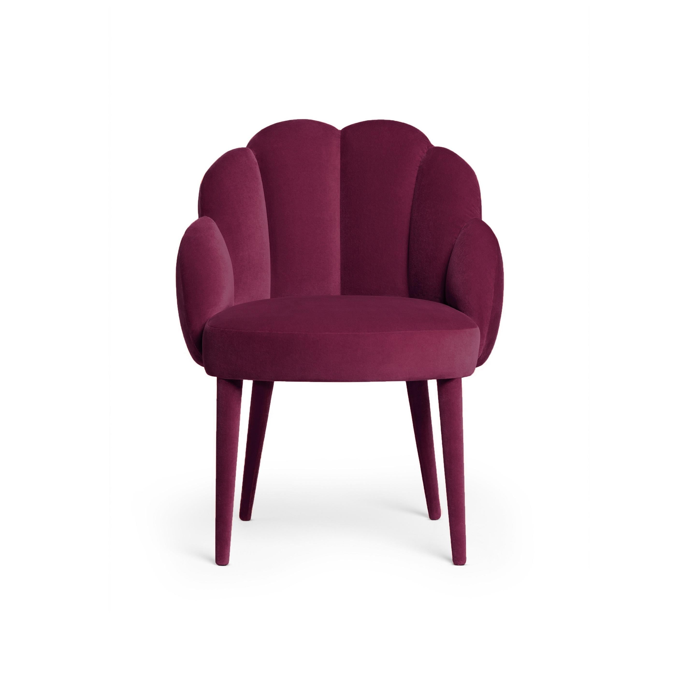 Portuguese Contemporary Dining Chair Offered in Velvet For Sale