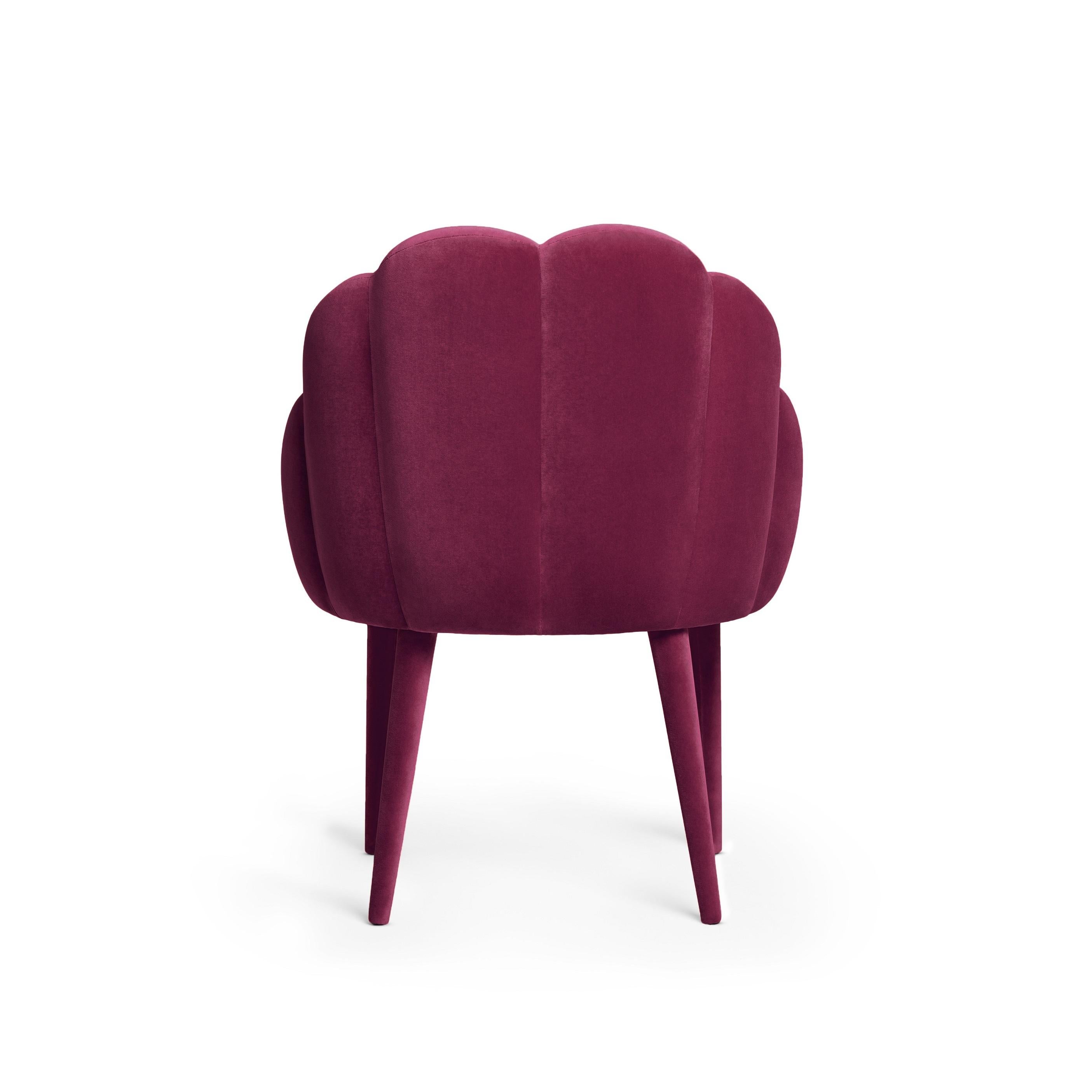 Contemporary Dining Chair Offered in Velvet In New Condition For Sale In New York, NY