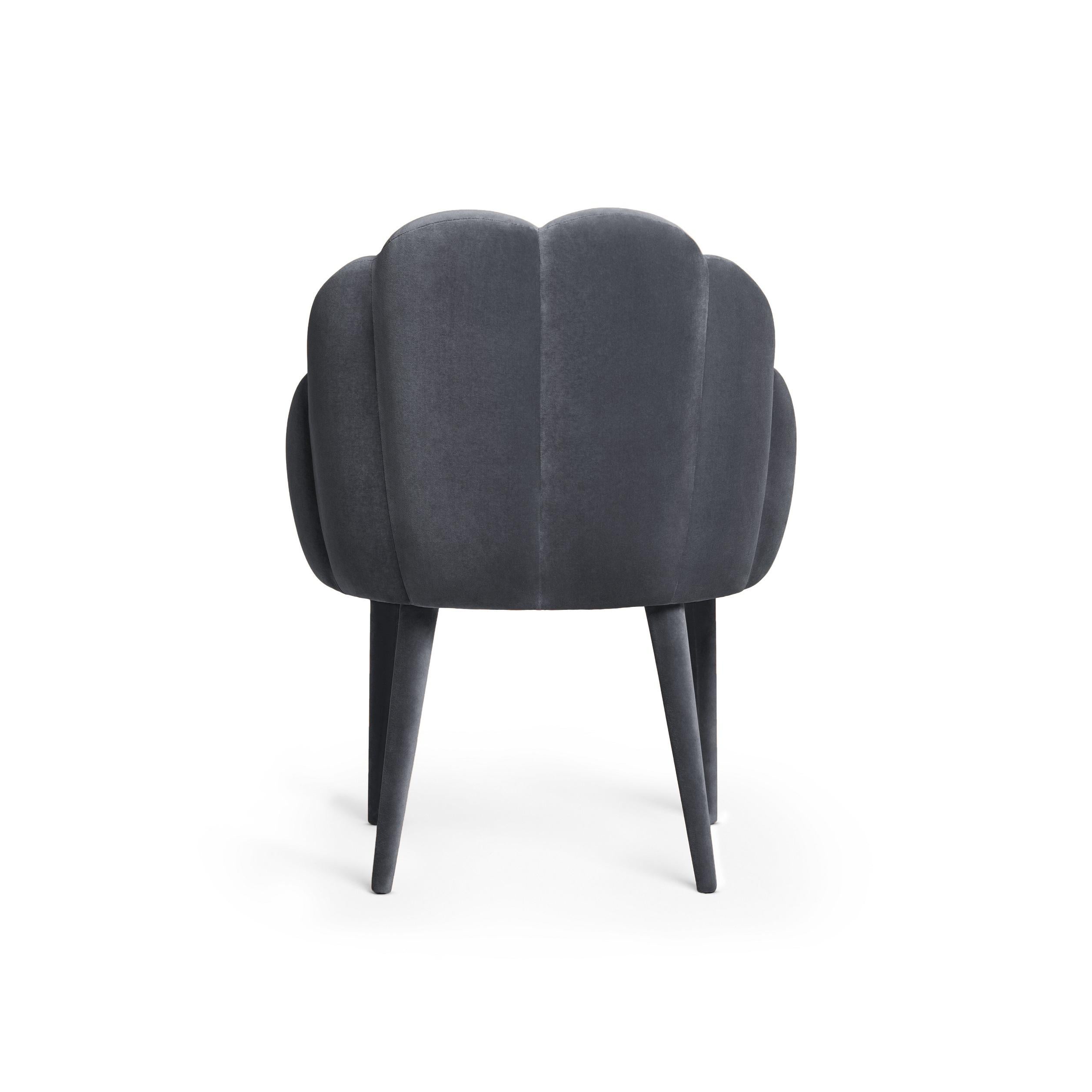 Contemporary Dining Chair Offered in Velvet For Sale 1