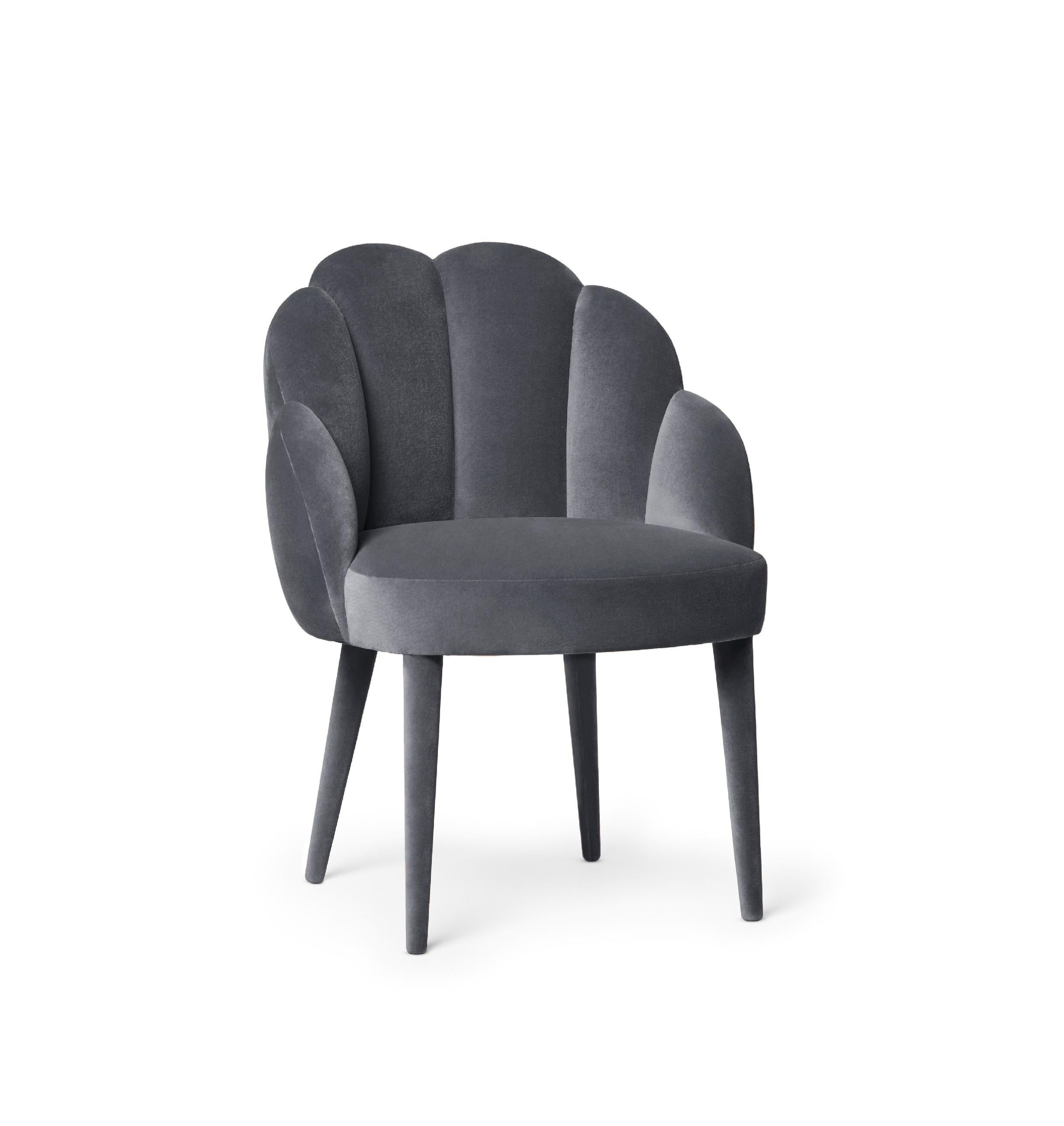 Contemporary Dining Chair Offered in Velvet For Sale 2