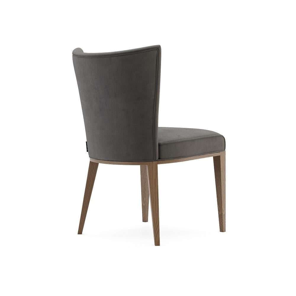 Contemporary Dining Chair Upholstered in Brick Velvet In New Condition For Sale In NEW YORK, NY