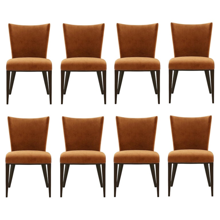 Contemporary Dining Chair Upholstered in Brick Velvet For Sale 4