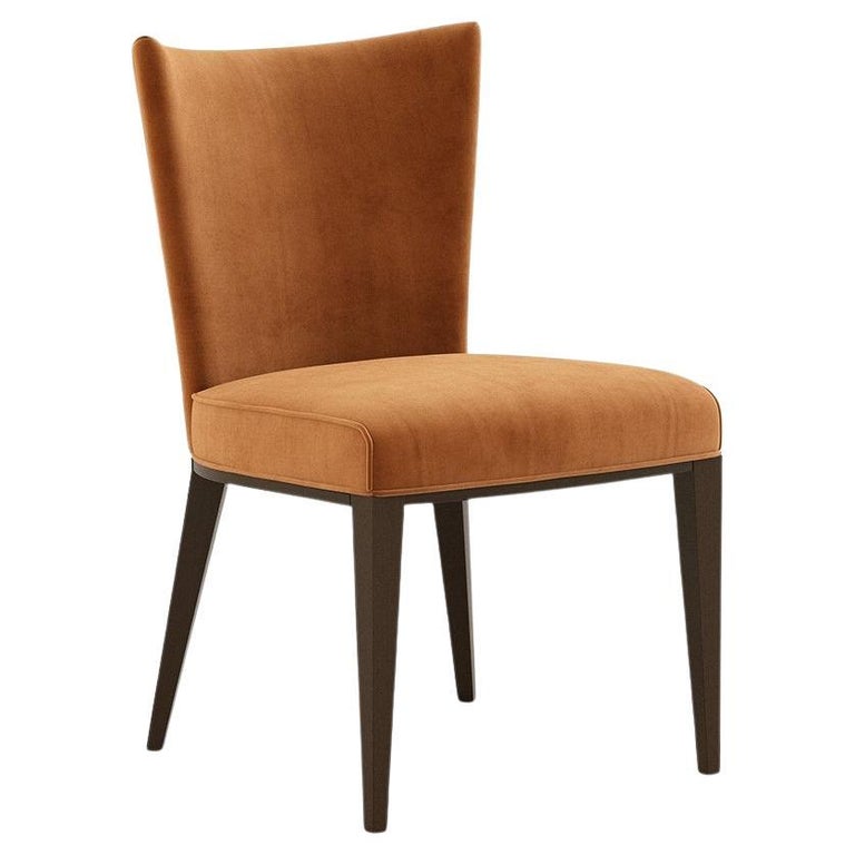 Contemporary Dining Chair Upholstered in Brick Velvet For Sale at 1stDibs