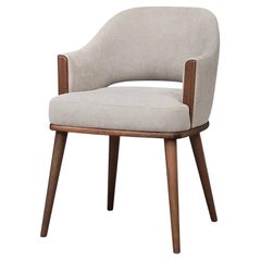 Chaise de salle à manger contemporaine recouverte de velours