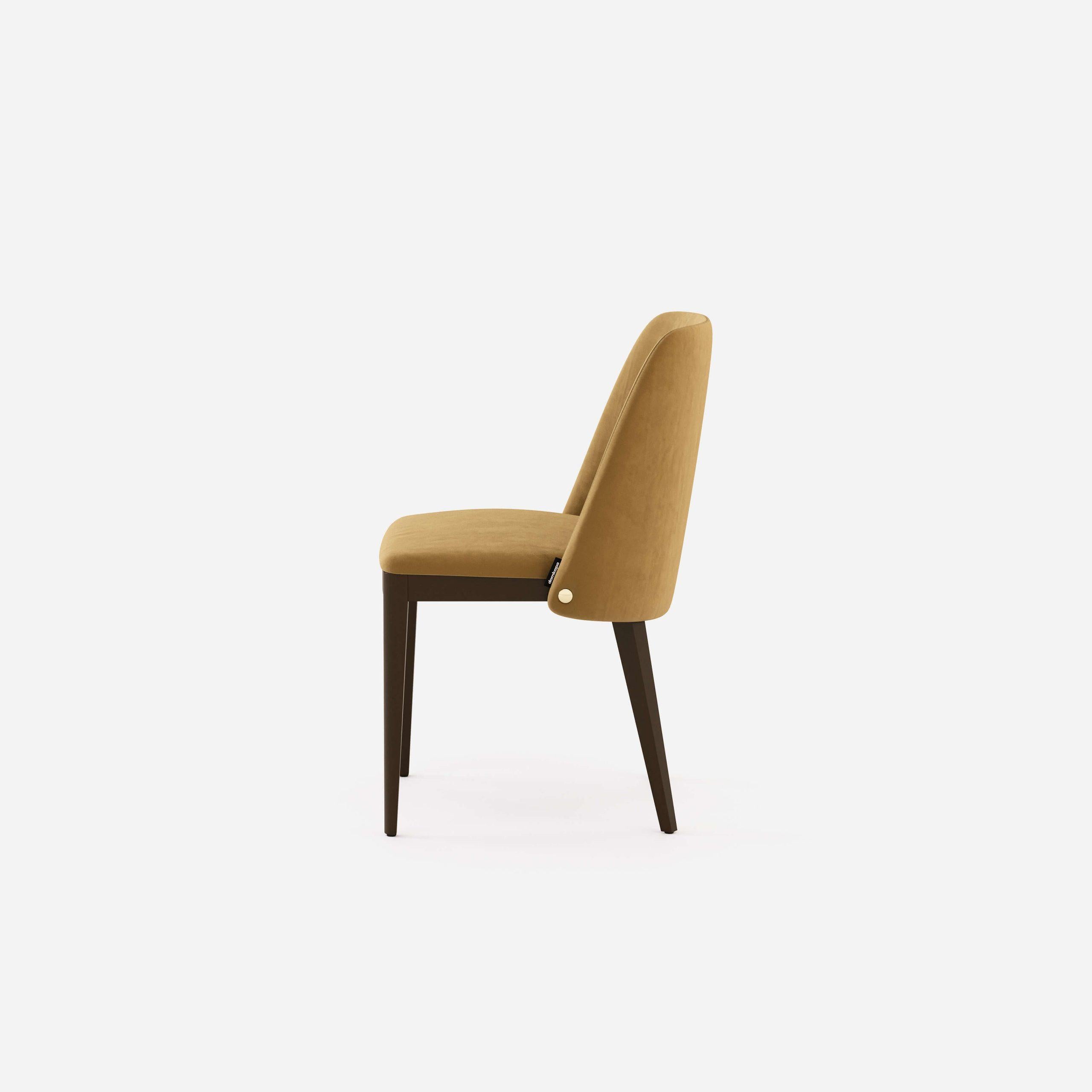 Modern Contemporary Dining Chair, Velvet / Black Oak For Sale