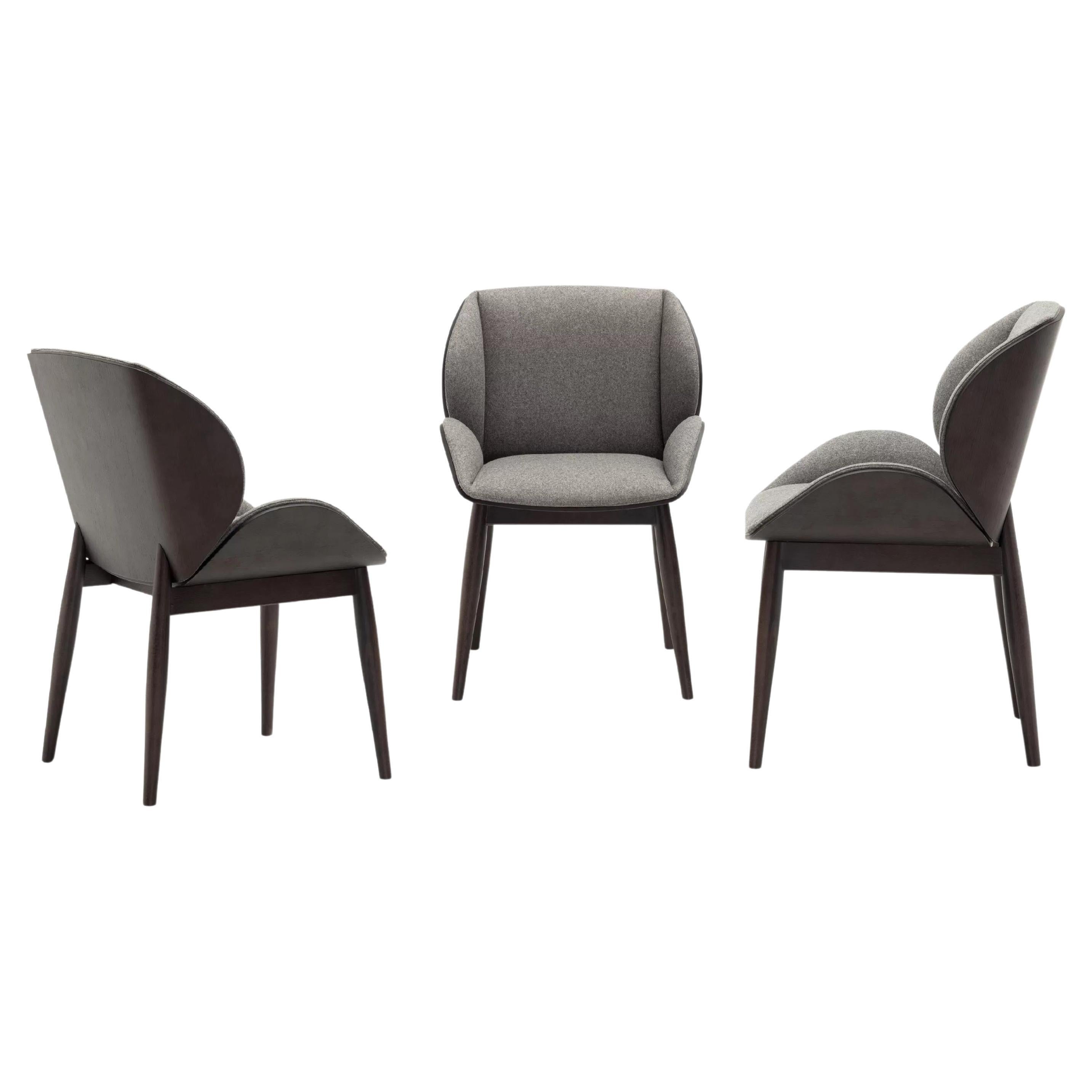 Contemporary Dining Chair with Ergonomic Laminate Back For Sale