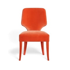 Couture Dining Chair in Hand-Tailored Upholstery, Hollywood Regency Style