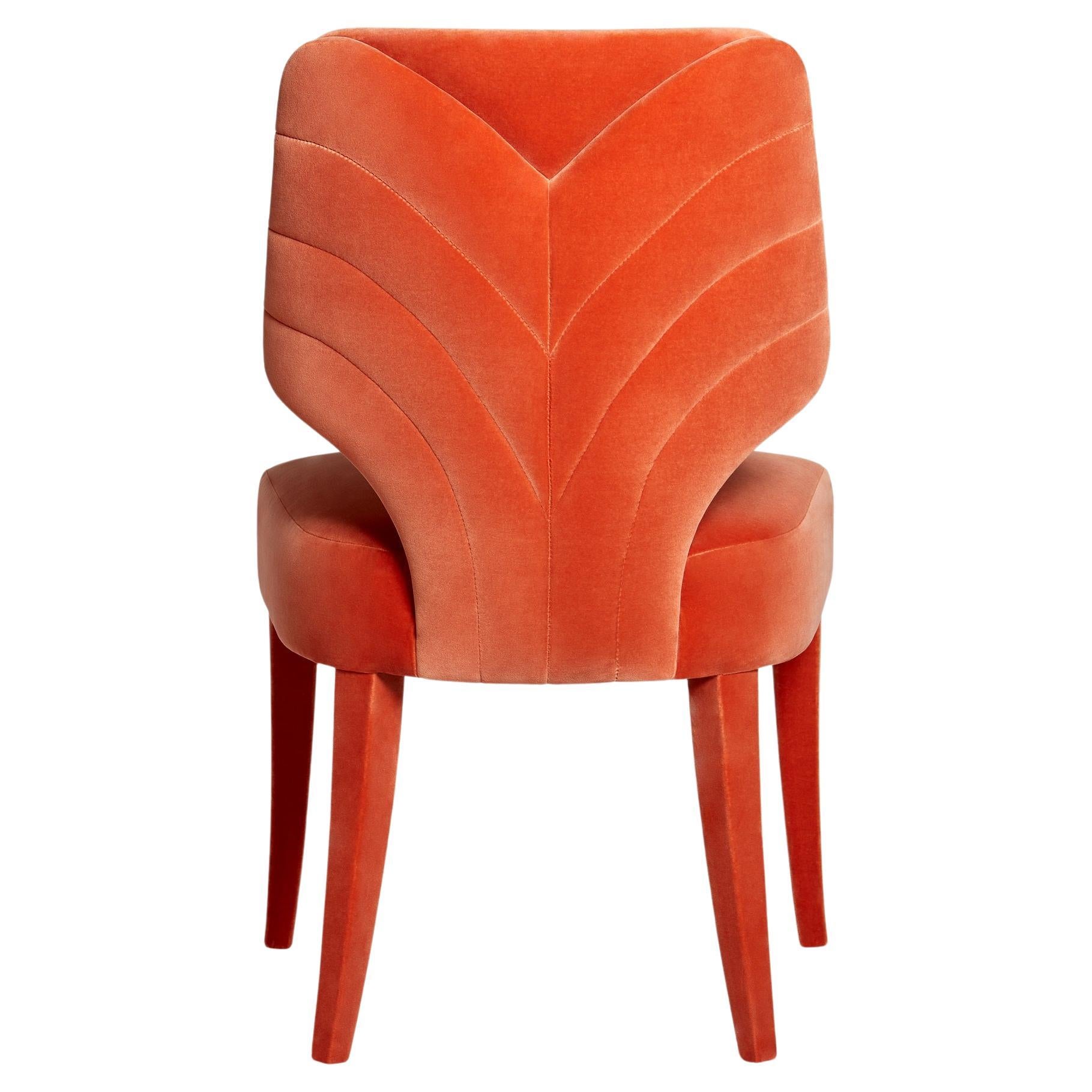 Contemporary Dining Chair with Seaming Details on the Back For Sale