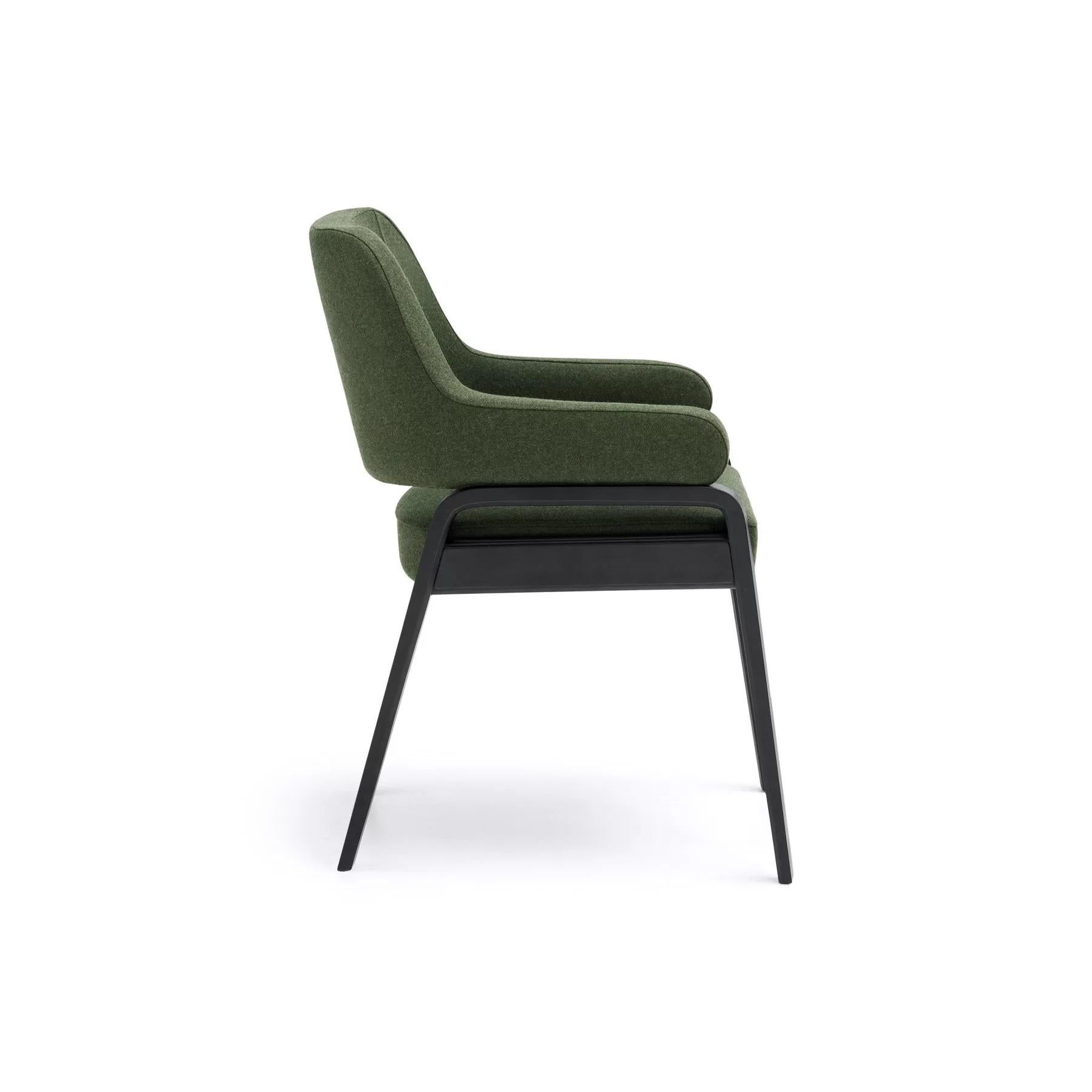Modern Contemporary Dining Chair with Upholstered Seat & Back  For Sale