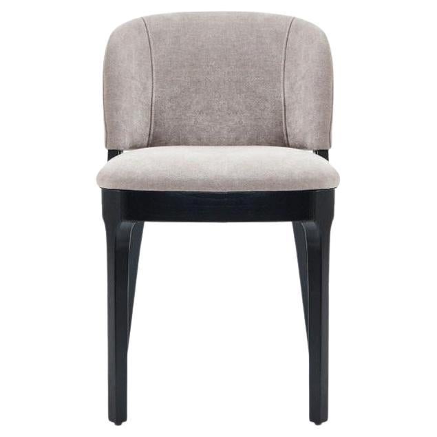 Very comfortable and sturdy, the right size and firmness with curved back for greater support. 
Upholstered in velvet in variety of colors as shown in the attached photos. 
The wood frame is in natural oak, walnut stain color, or lacquered in any