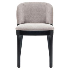 Hand-Crafted Dining Chair Set of Eight with Oak Frame and Velvet