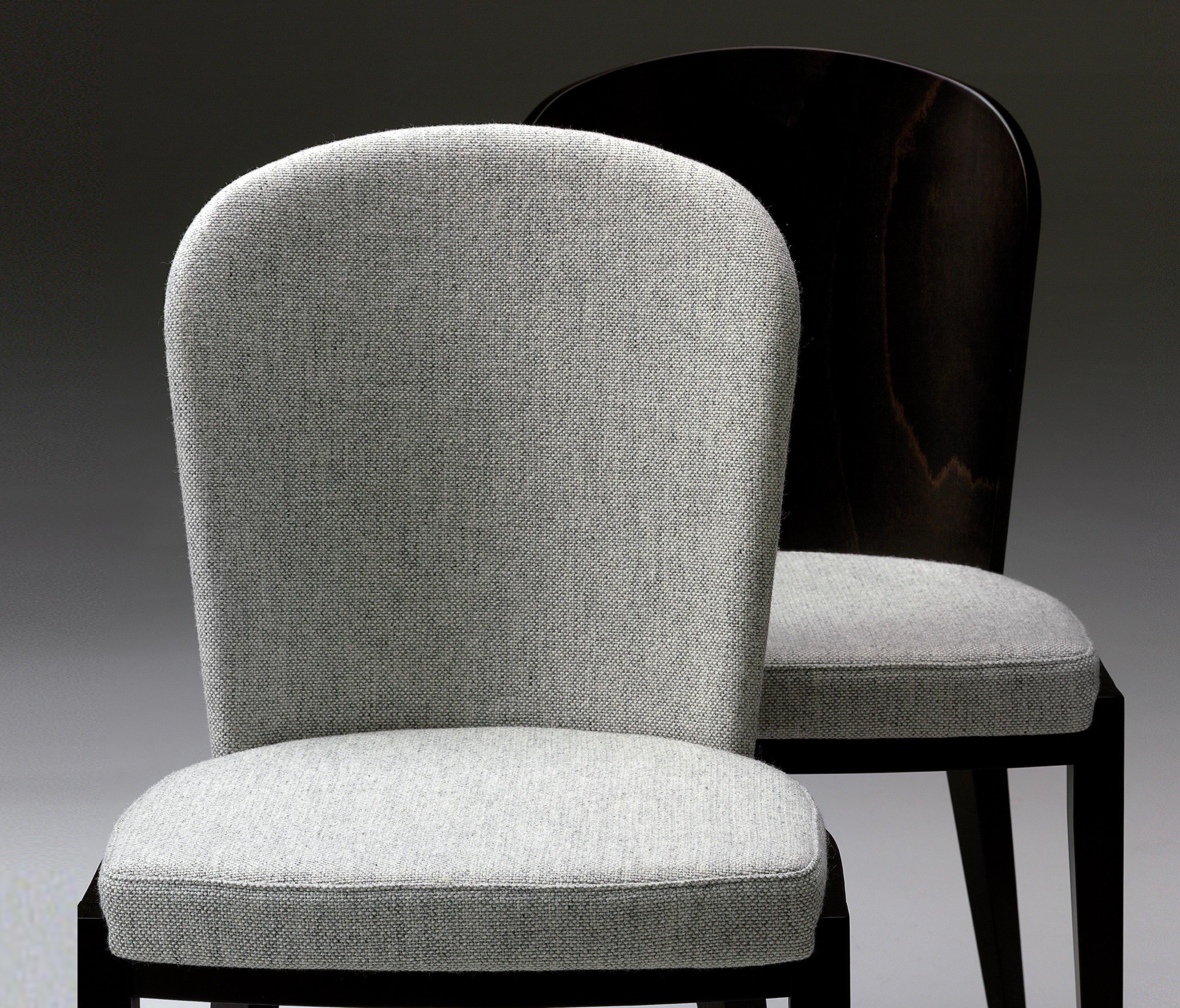 Modern Contemporary Dining Chair, Wood Back/Fabric For Sale