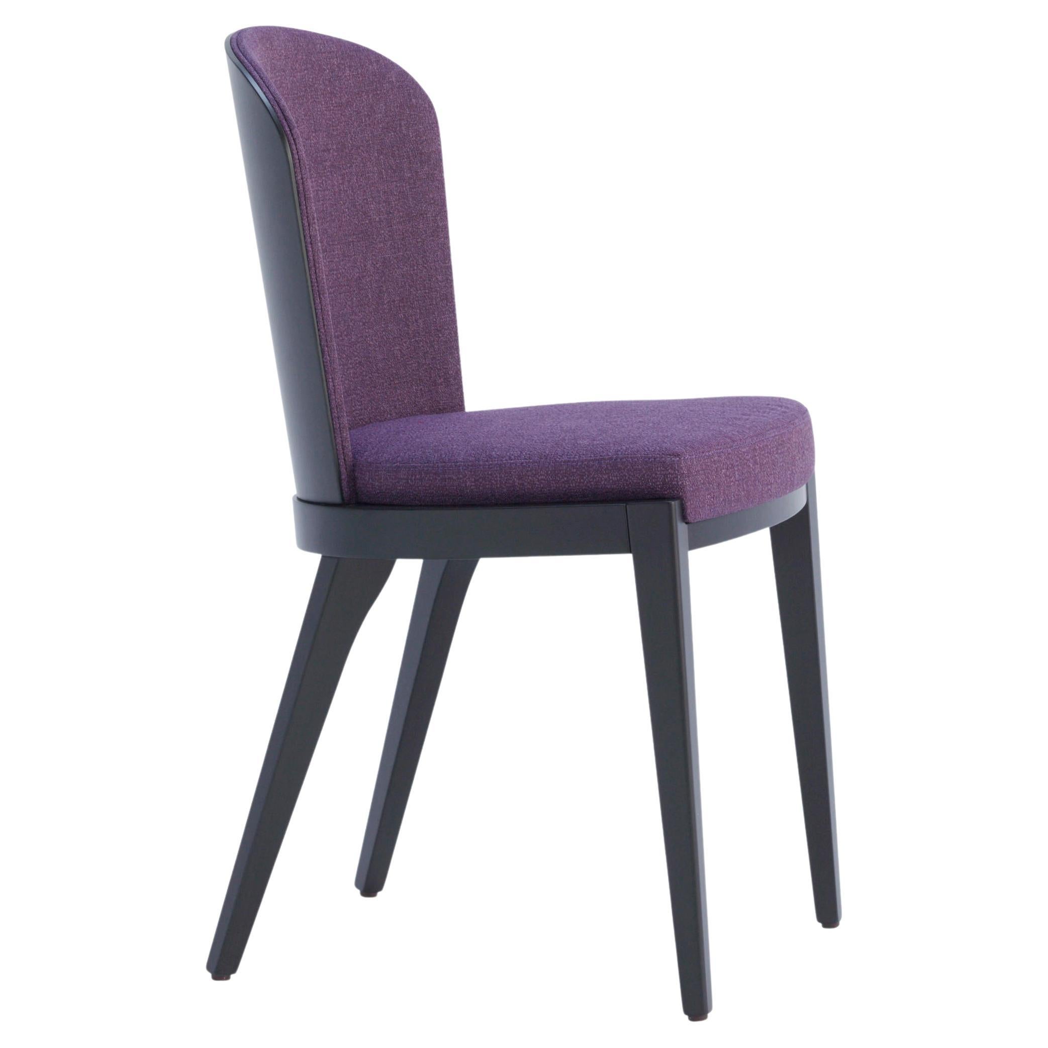 Contemporary Dining Chair, Wood Back/Fabric For Sale