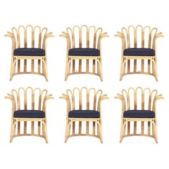 Contemporary Dining Chairs Featuring Cane Petals, Set of 6
