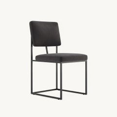 Contemporary Dining Chairs In Geometric Metal Structure In Performance Fabric