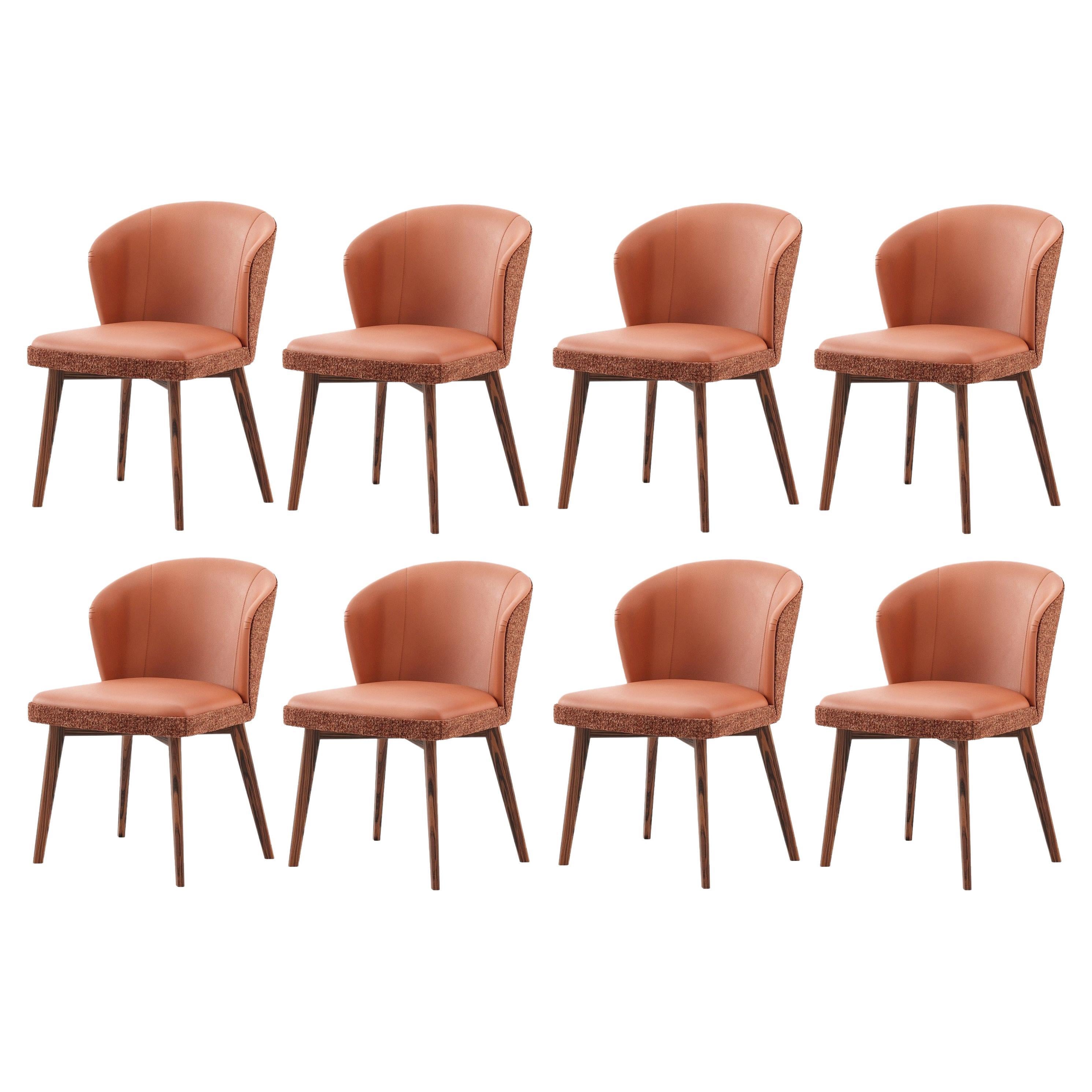 Contemporary Leather Dining Chair in Midcentury Style For Sale at 1stDibs