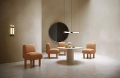 Set of 4 Custom Dining Chairs In Black Wool Bouclé