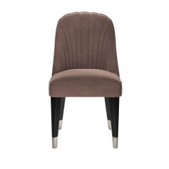 Contemporary Dining Chairs Offered in Lavender Velvet, Set of 8