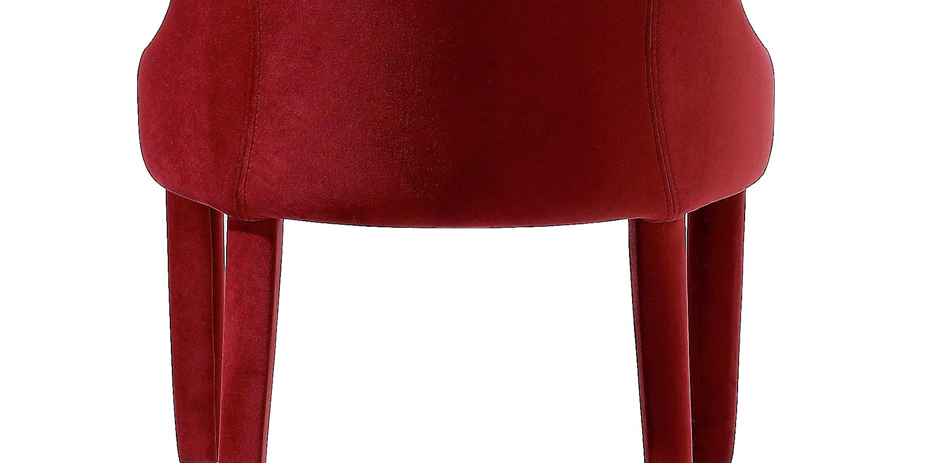 Lot de 6 chaises de salle à manger contemporaines en velours rouge foncé Neuf - En vente à New York, NY