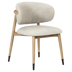 Contemporary Dining Chairs with Ash Wood & Brass Cup On The Legs By José Castro