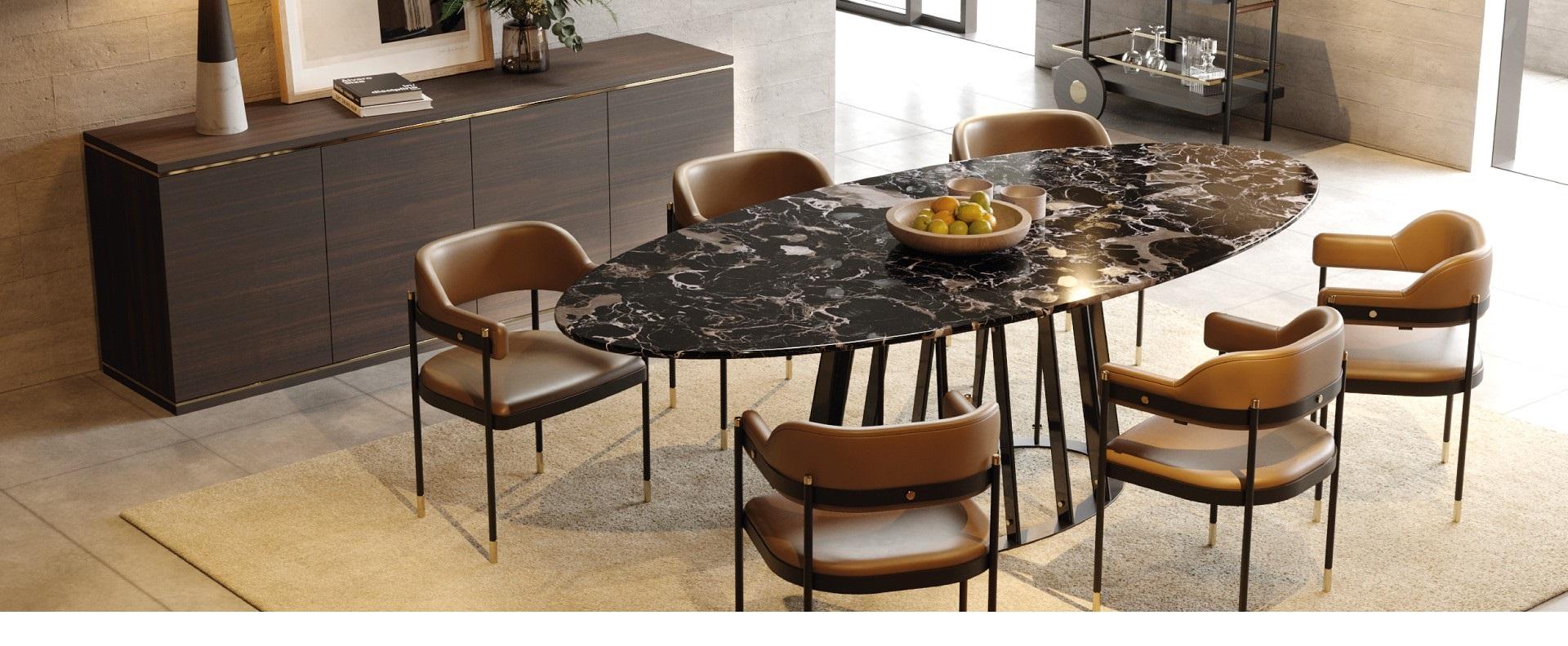 Portuguese Contemporary Dining or Office Chair with Velvet Upholstery and Metal Structure For Sale