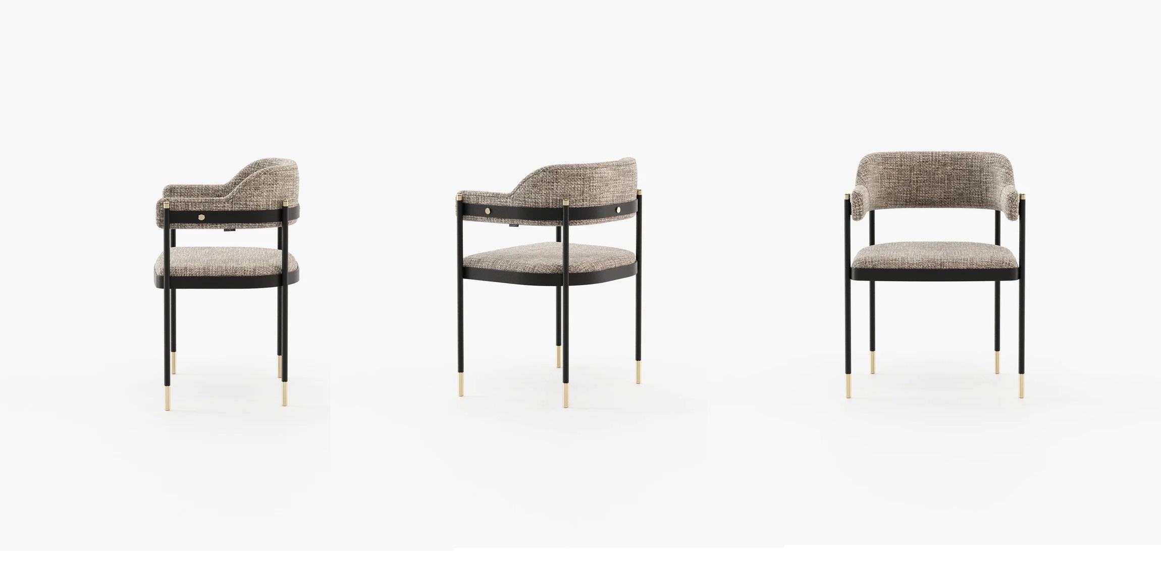 Contemporary Dining or Office Chair with Velvet Upholstery and Metal Structure In New Condition For Sale In NEW YORK, NY