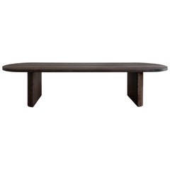 Contemporary Dining Room Table 'Evoke', 300, Smoked Oak, Rounded