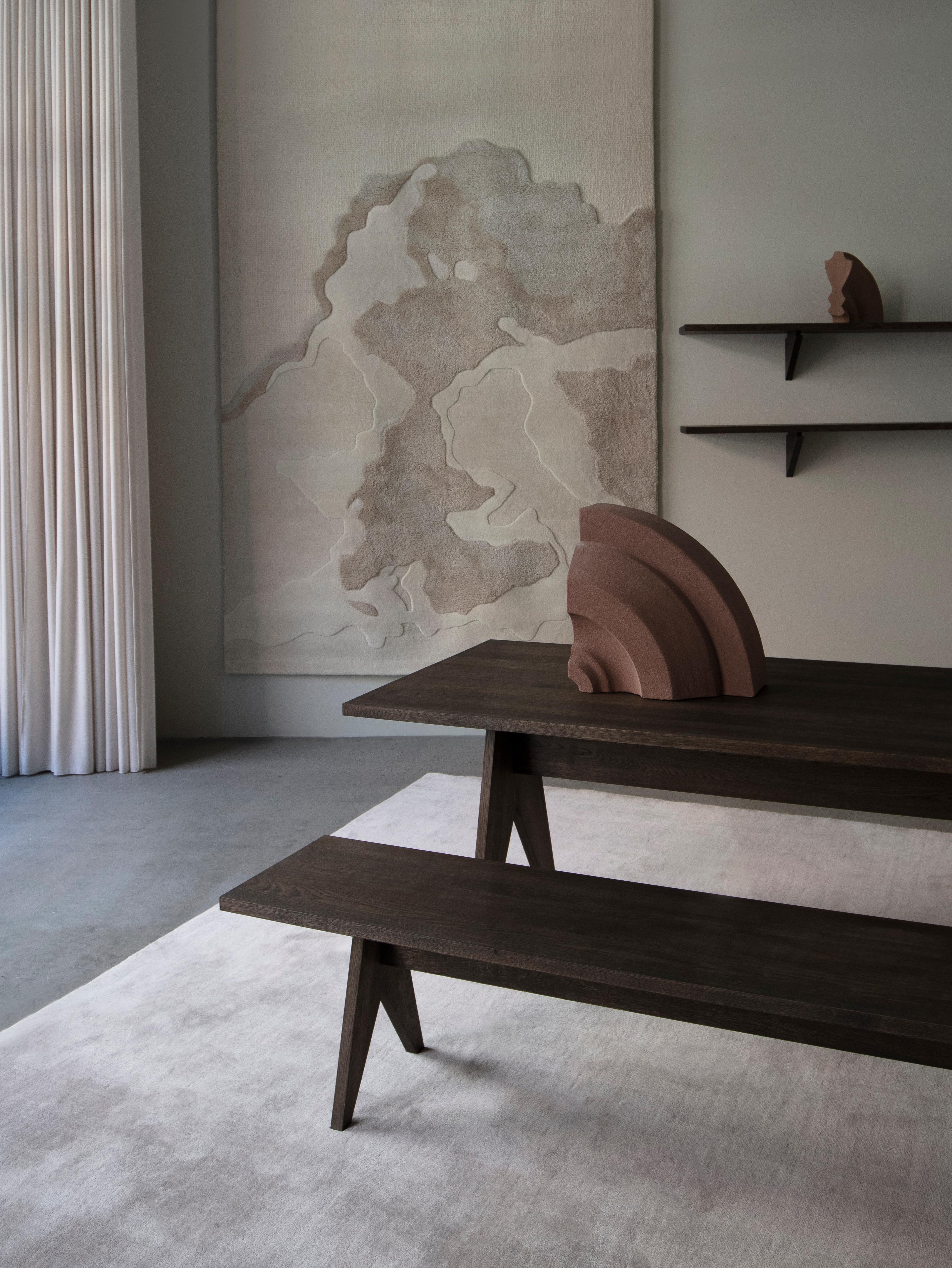 Quercia Tavolo da sala da pranzo contemporaneo 'Evoke', 340, Oak fumé, arrotondato in vendita