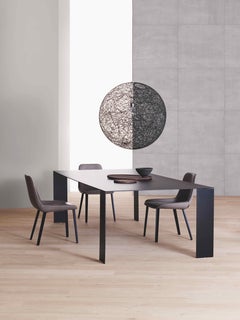 Contemporary Dining Room Table 'Exilis', Emperador Marble