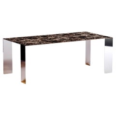 Contemporary Dining Room Table 'Exilis', Emperador Marble