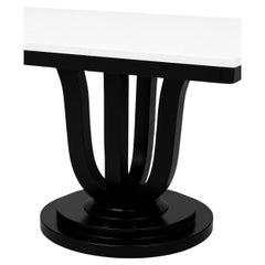 Contemporary Dining Room Table in Black Lacquer in the Style of Art Deco