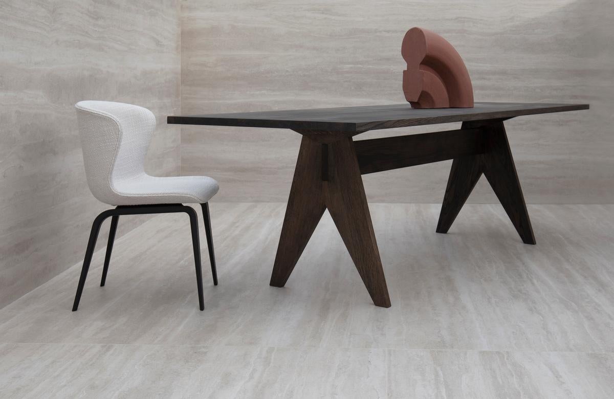 Organic Modern Contemporary Dining Room Table 'Pose', 250, Black Oak + More Sizes For Sale