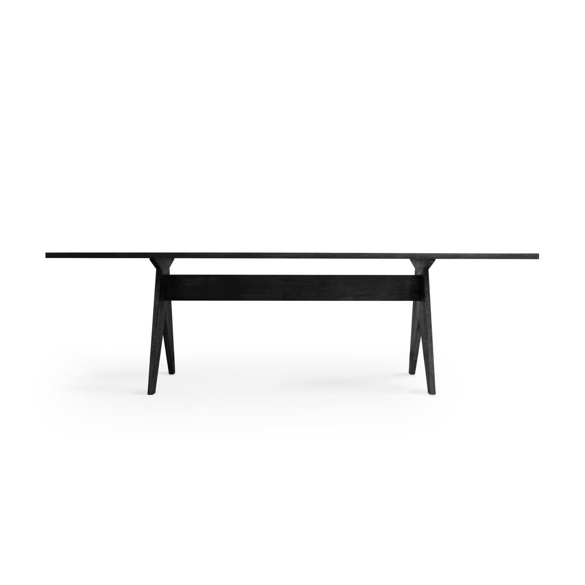 Organic Modern Contemporary Dining Room Table 'Pose', 250, Black Oak + More Sizes For Sale