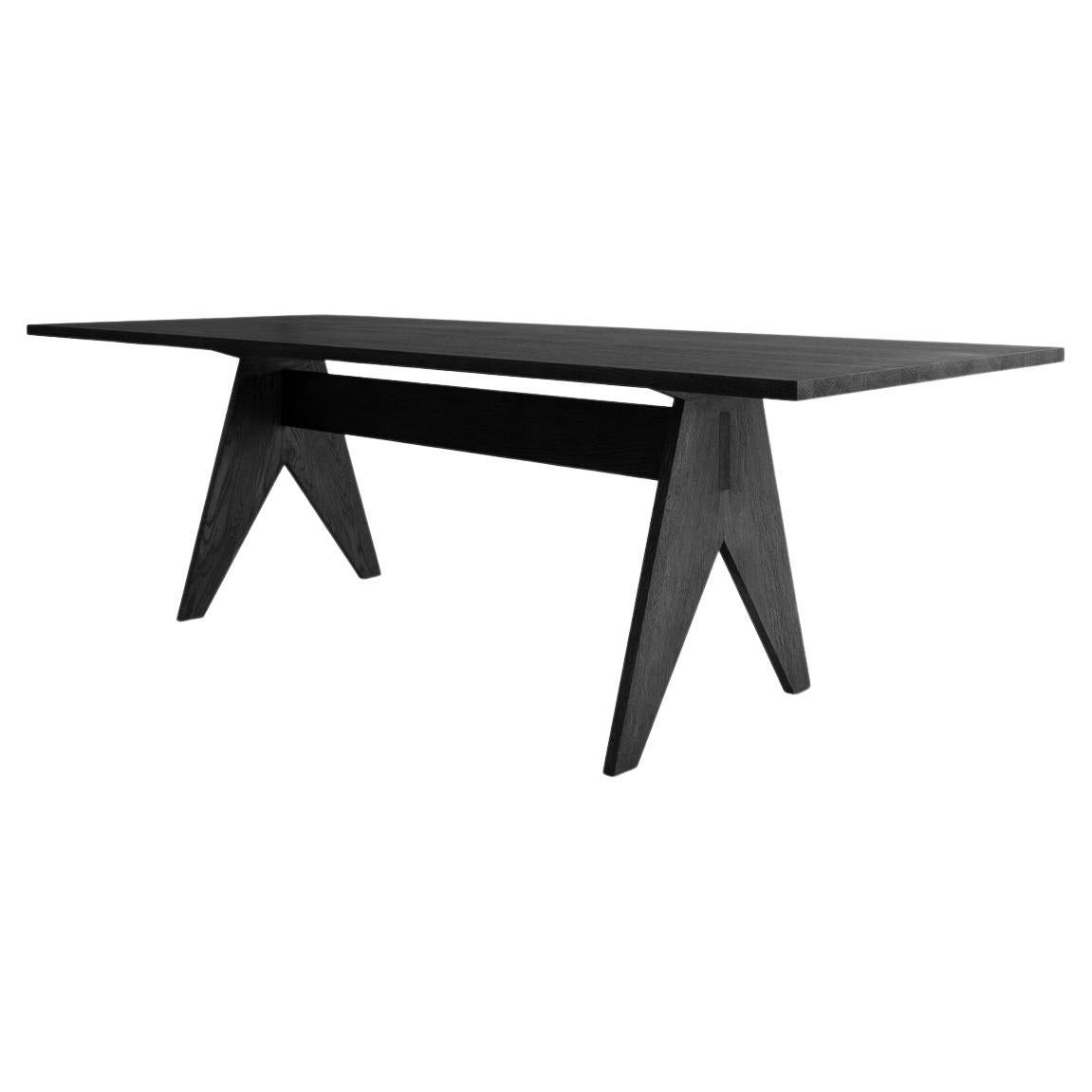 Contemporary Dining Room Table 'Pose', 250, Black Oak + More Sizes For Sale