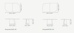 Table à manger contemporaine « Alter » de LINTELOO, 220 × 130, chêne ébène foncé