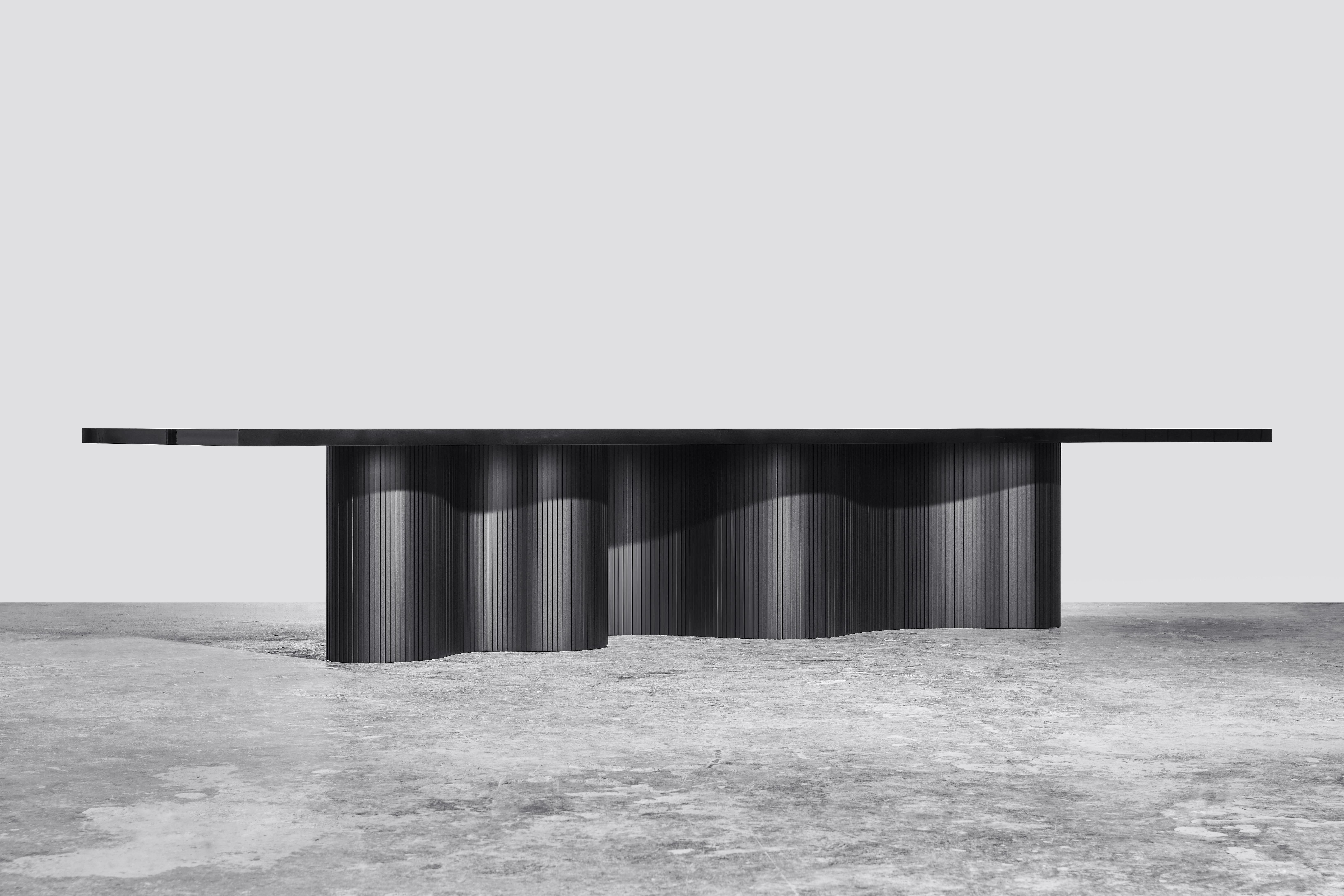 Post-Modern Contemporary Dining Table, Black Polished Resin, by Erik Olovsson For Sale