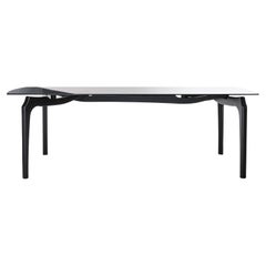 Contemporary dining table "Carlina" by Oscar Tusquets, black ash, smoked glass