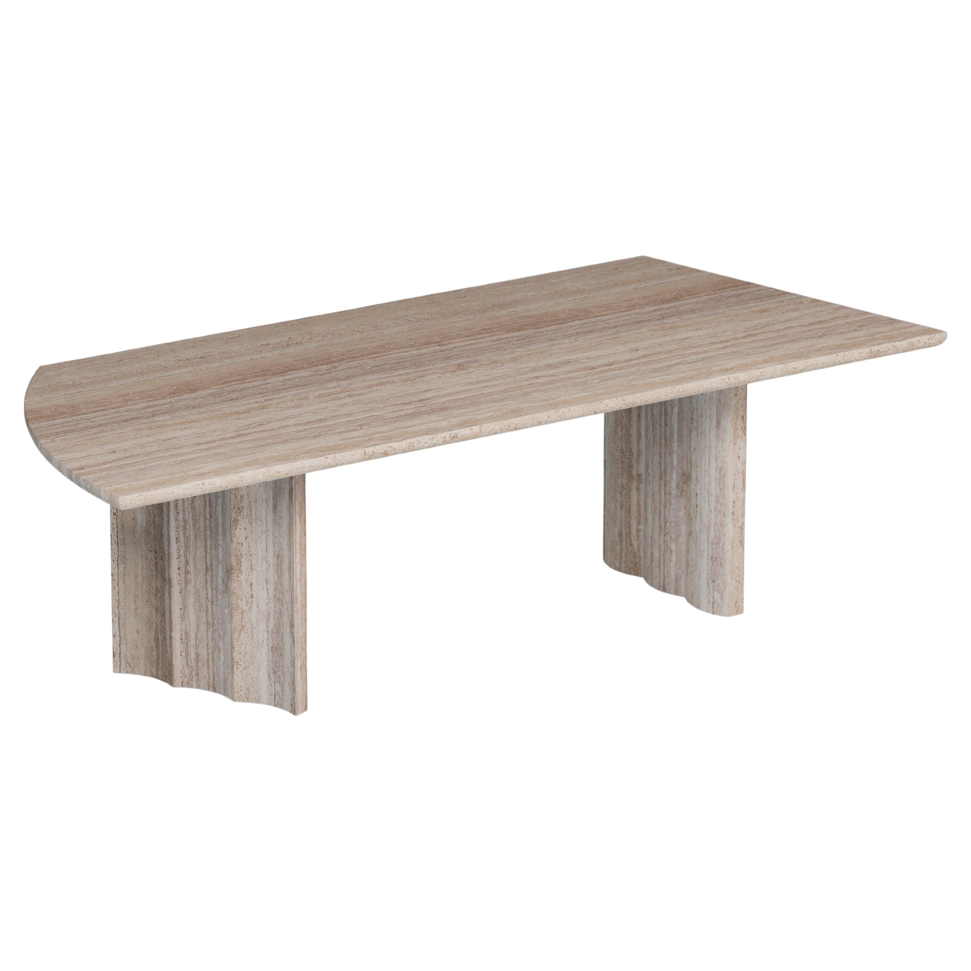 Contemporary Dining Table carved from Roman Travertine For Sale