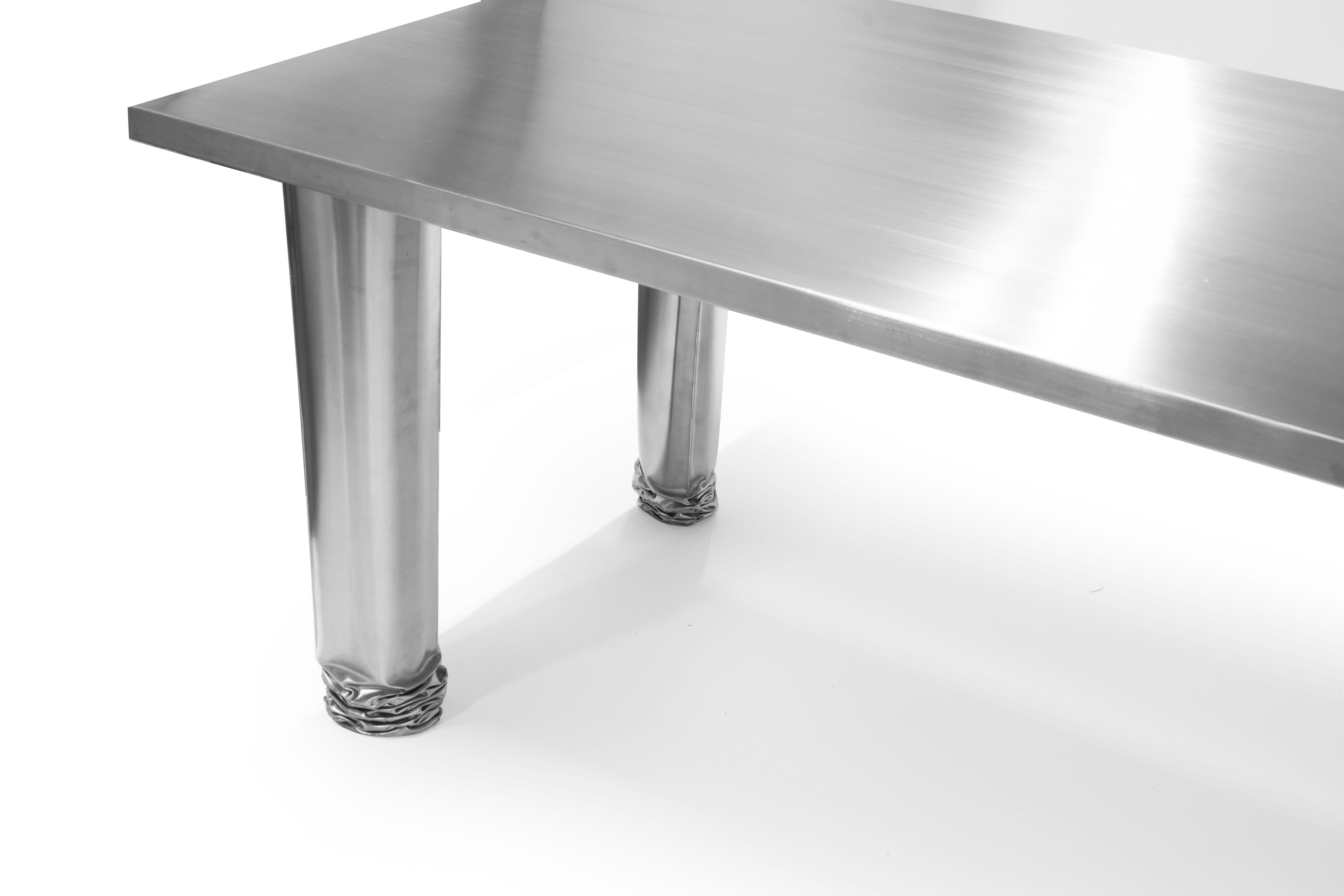 Contemporary Dining Table 'Crash' by Zieta, Stainless Steel For Sale 3