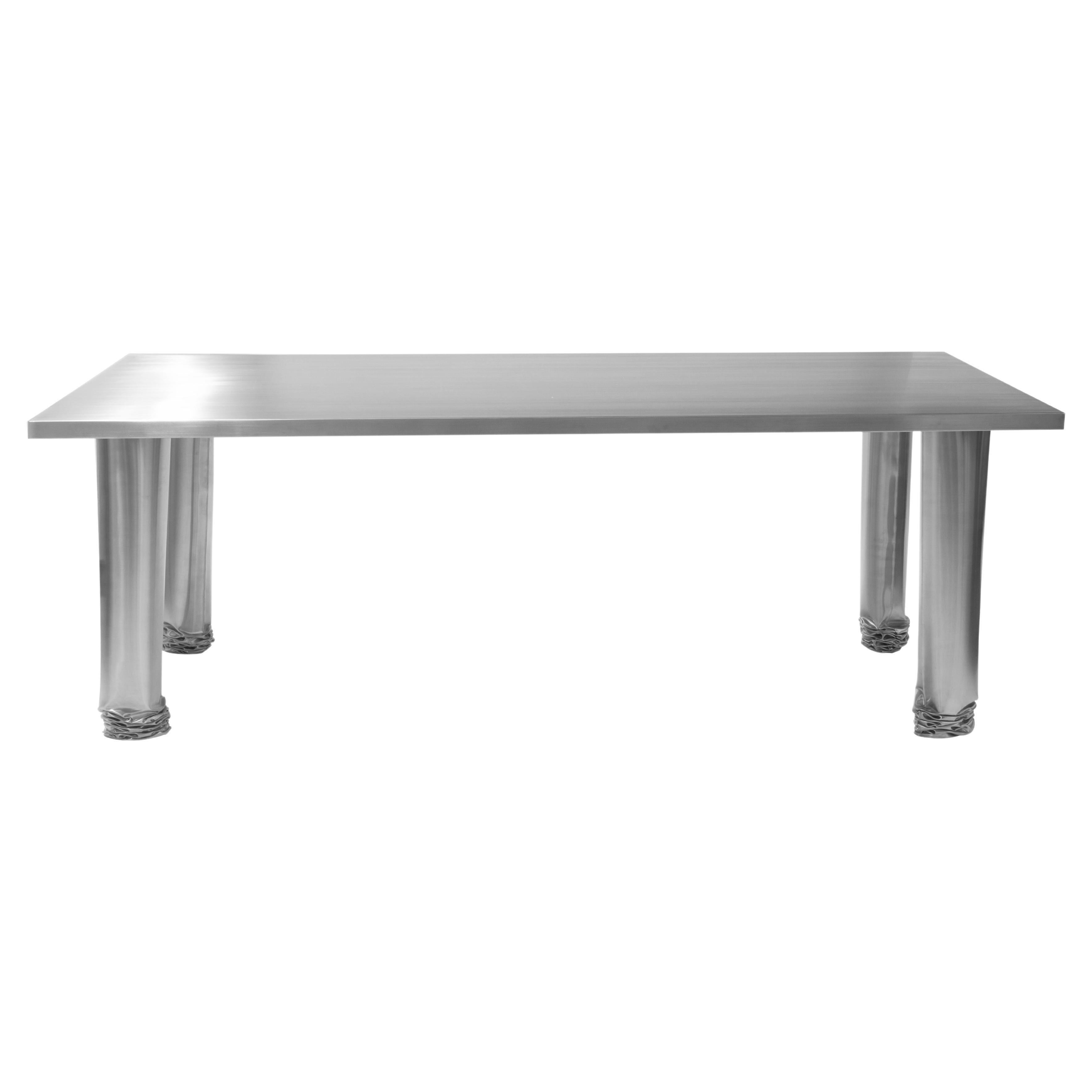 Contemporary Dining Table 'Crash' by Zieta, Stainless Steel For Sale 4