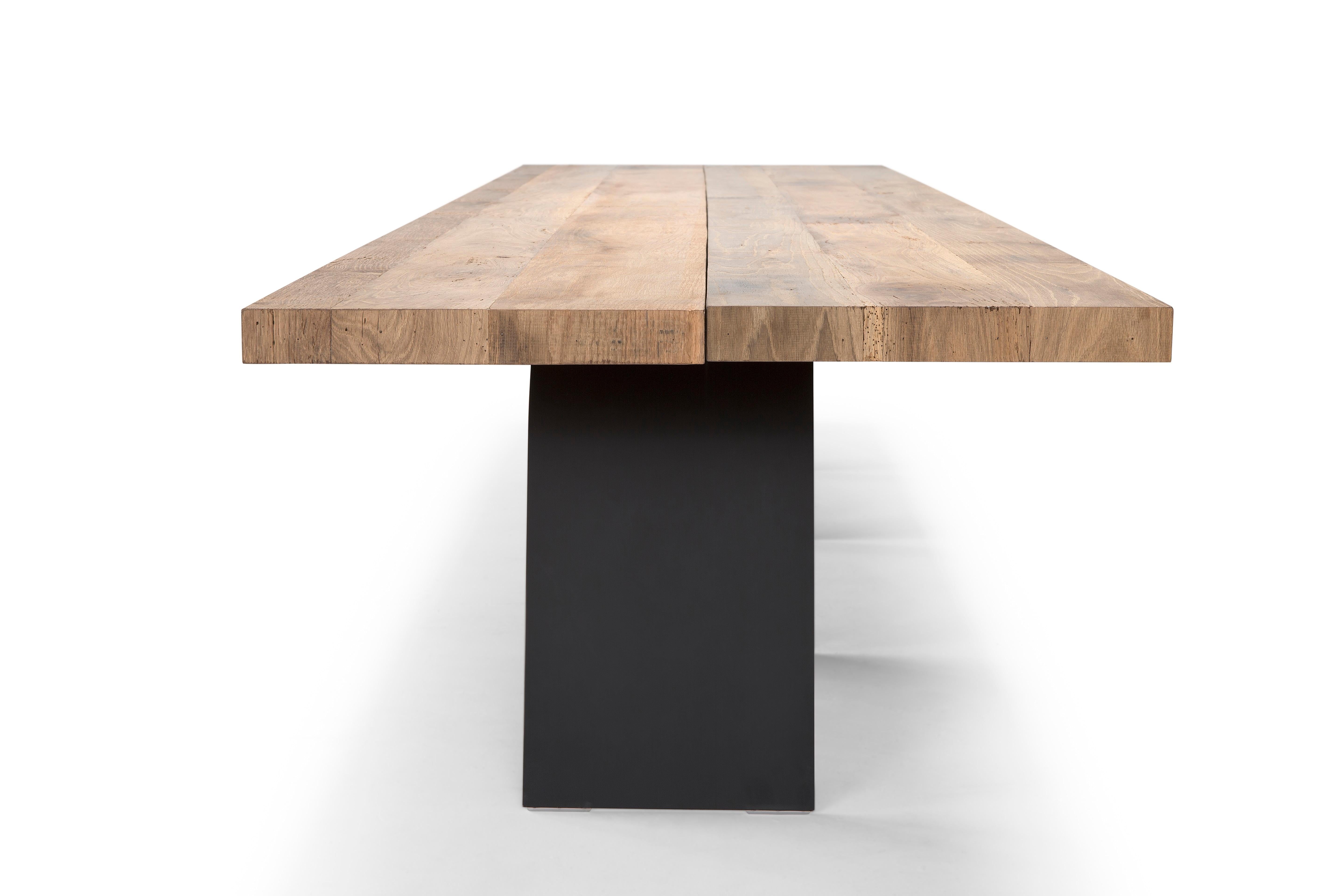 Contemporary Dining Table 'Desco', Wooden Top For Sale 2