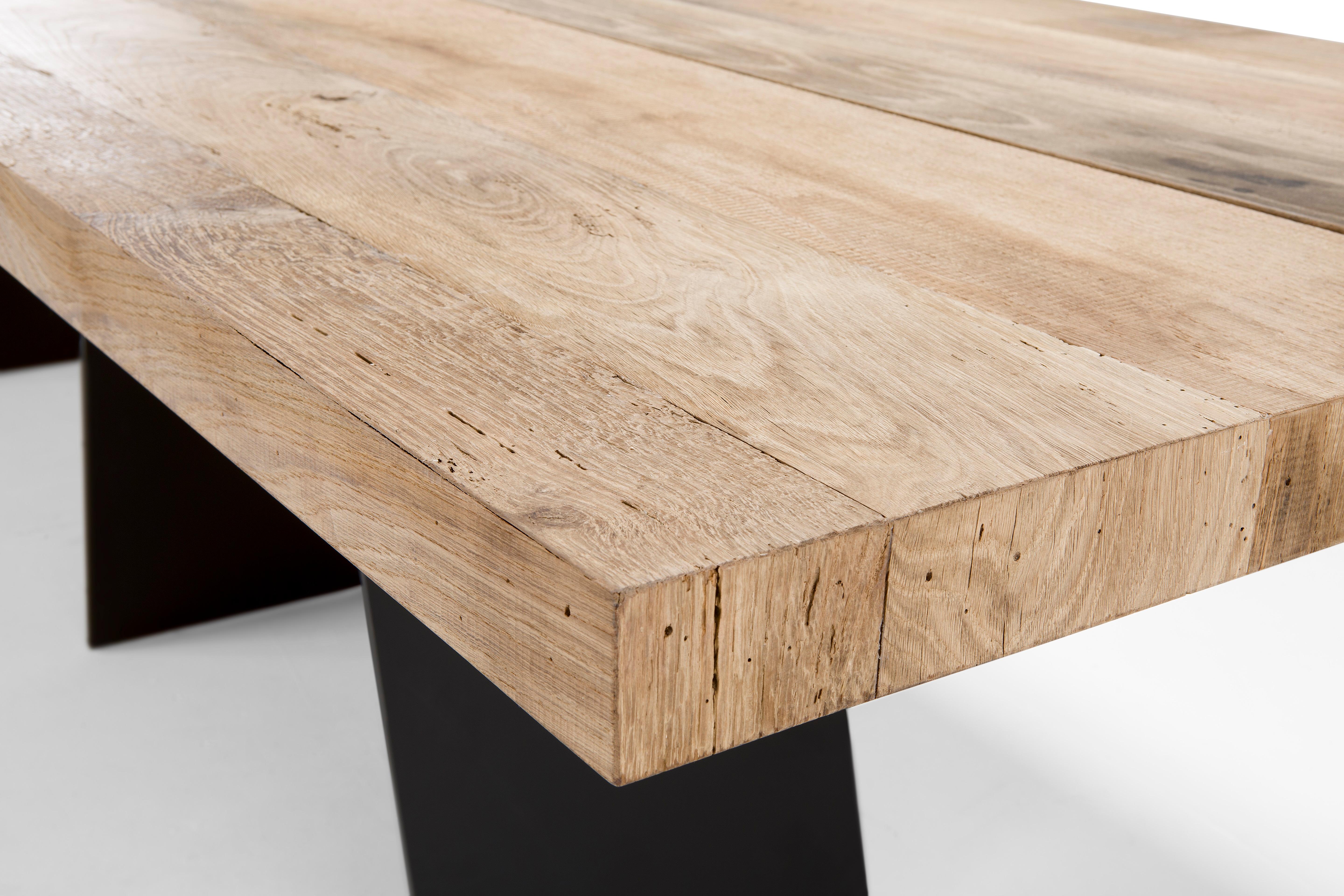 Contemporary Dining Table 'Desco', Wooden Top For Sale 4