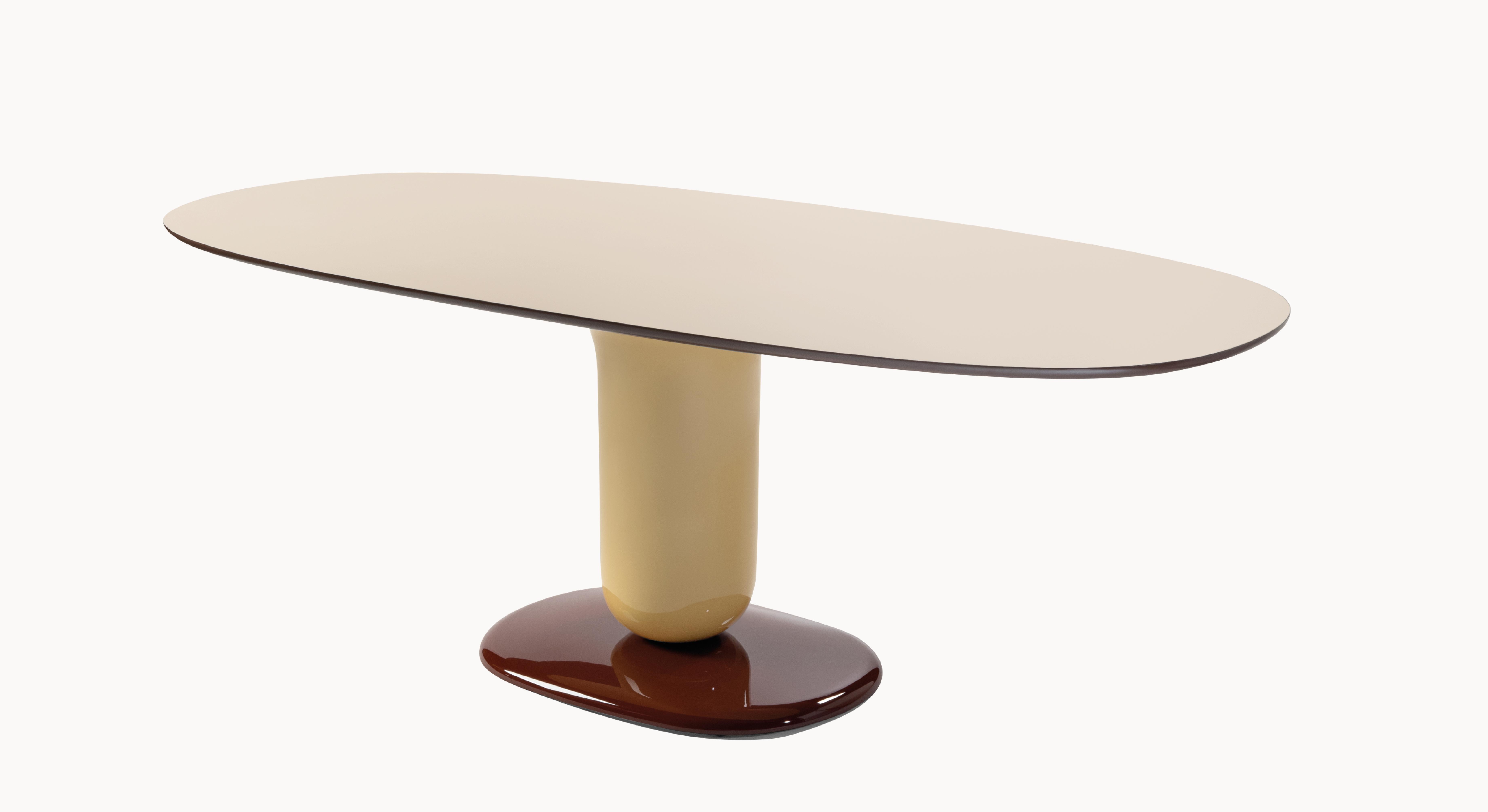 Steel Contemporary Dining Table 'Explorer' by Jaime Hayon, 190 cm, Ivory, Top Fenix  For Sale